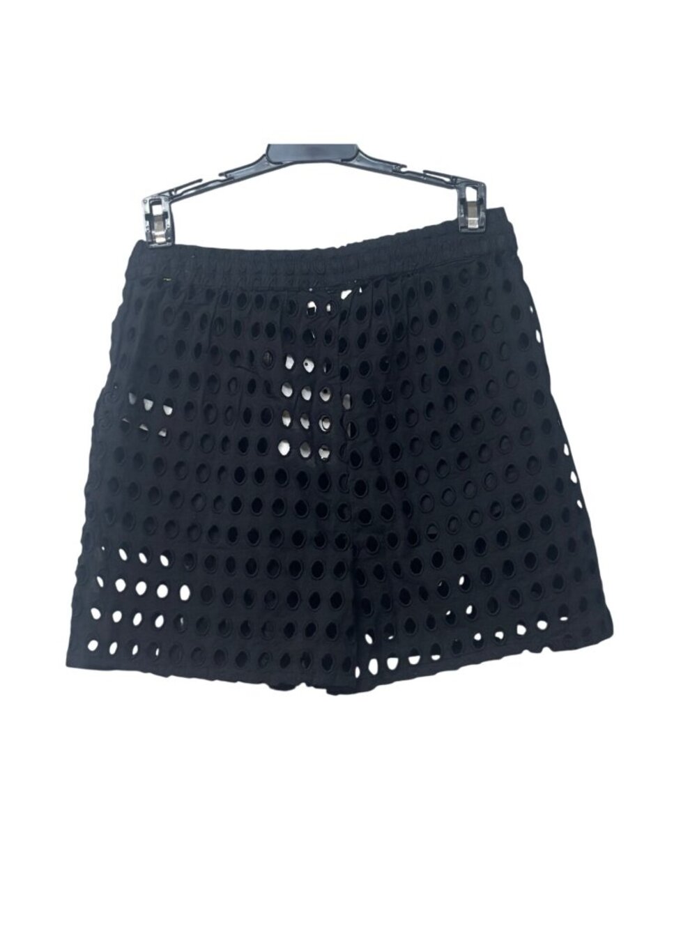 Dotti Women's Cotton Openwork Dot Drawstring-Waist Cover-up Shorts, Black - Picture 6 of 12